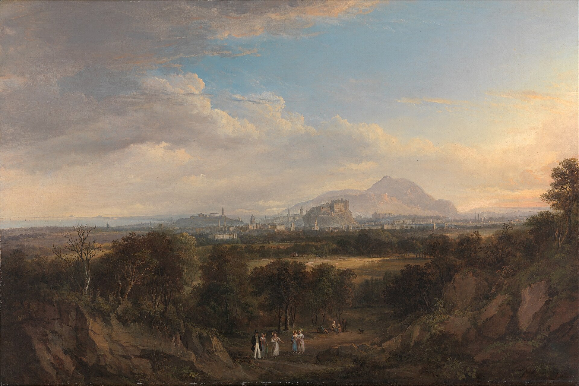 A View of Edinburgh from the West by Alexander Nasmyth — the city along its ridge with the castle rock and Arthur's Seat