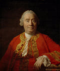 David Hume in a scarlet coat with gold braid, painted by Allan Ramsay in 1766