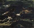 Tam o' Shanter Pursued by Witches, painted by Eugène Delacroix in 1849, a rider fleeing a storm-lit chase