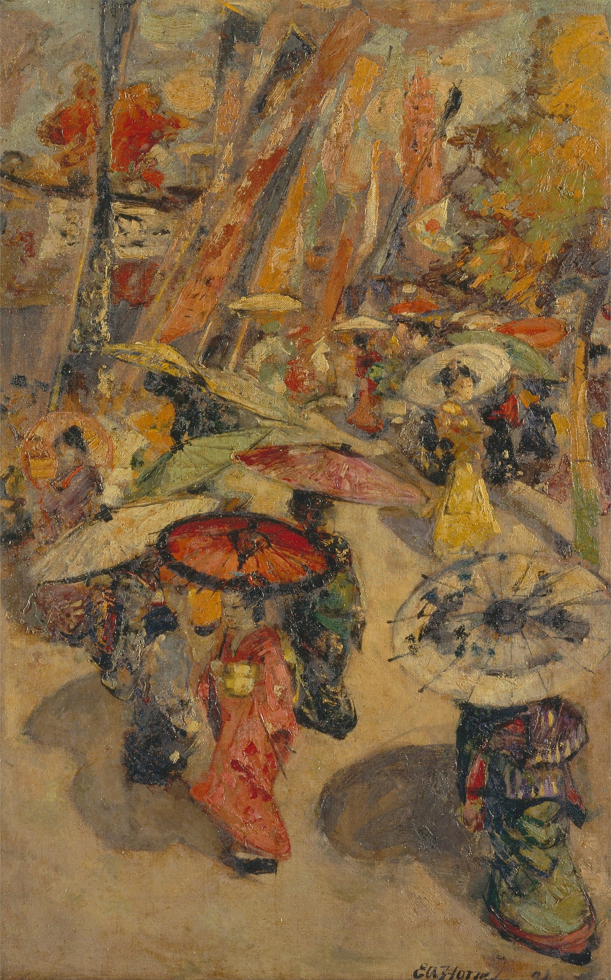 Street Scene, Tokyo by E. A. Hornel