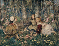 The Music of the Woods by E. A. Hornel, 1906 — girls among bluebells in a Galloway wood