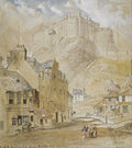 Edinburgh Castle seen from the foot of the Vennel, painted by Horatio McCulloch in 1845
