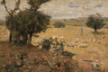 Pastoral by James Guthrie, 1885 — cattle and a figure in a wide Borders field under a broad sky