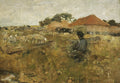 The Shepherd Boy by James Guthrie, about 1883 — a boy minding sheep in a flat Berwickshire field