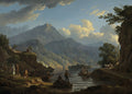 A party of tourists on the shore of Loch Katrine in the Trossachs, painted by John Knox about 1820