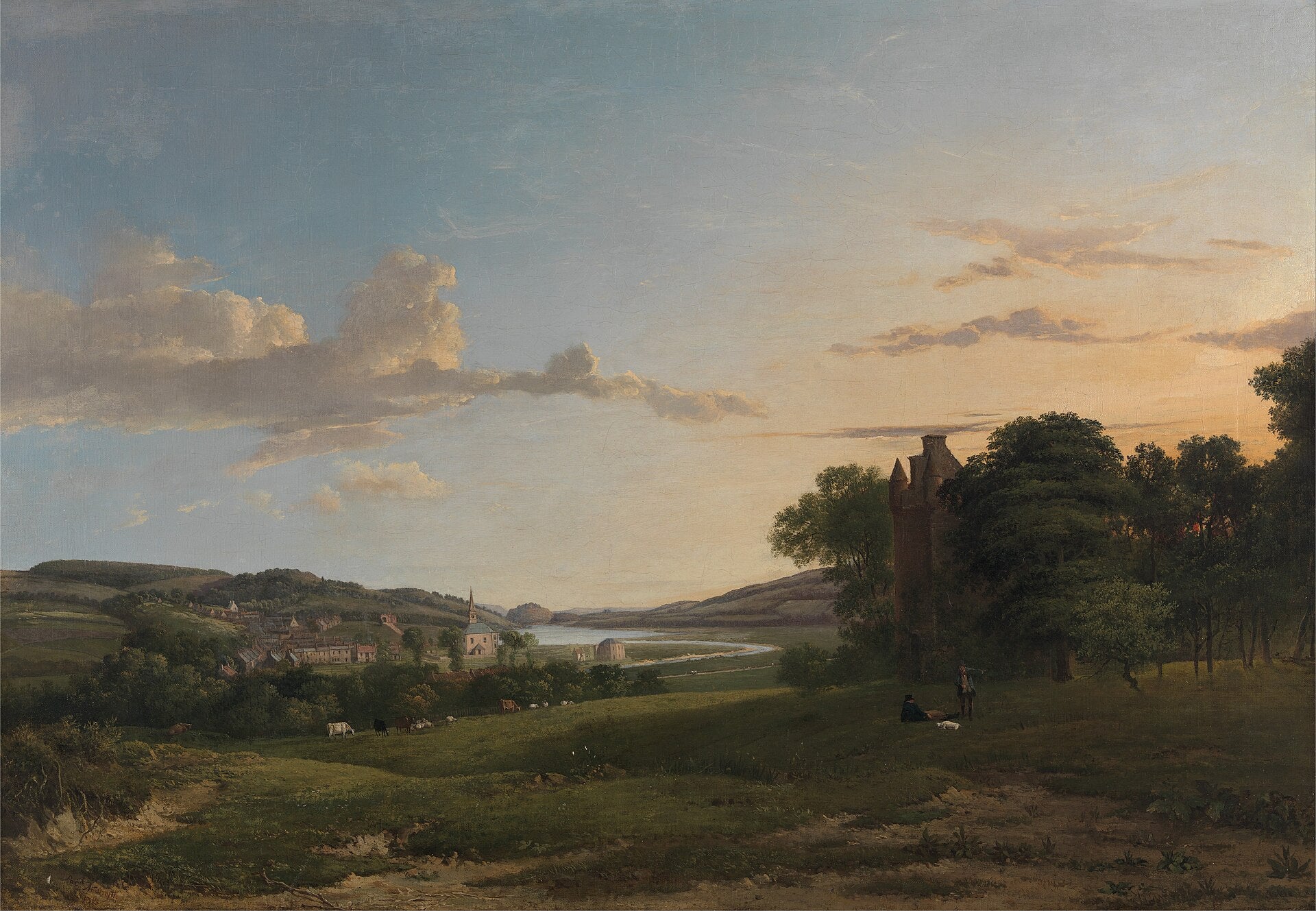 A View of Cessford and the Village of Caverton, Roxburghshire by Patrick Nasmyth