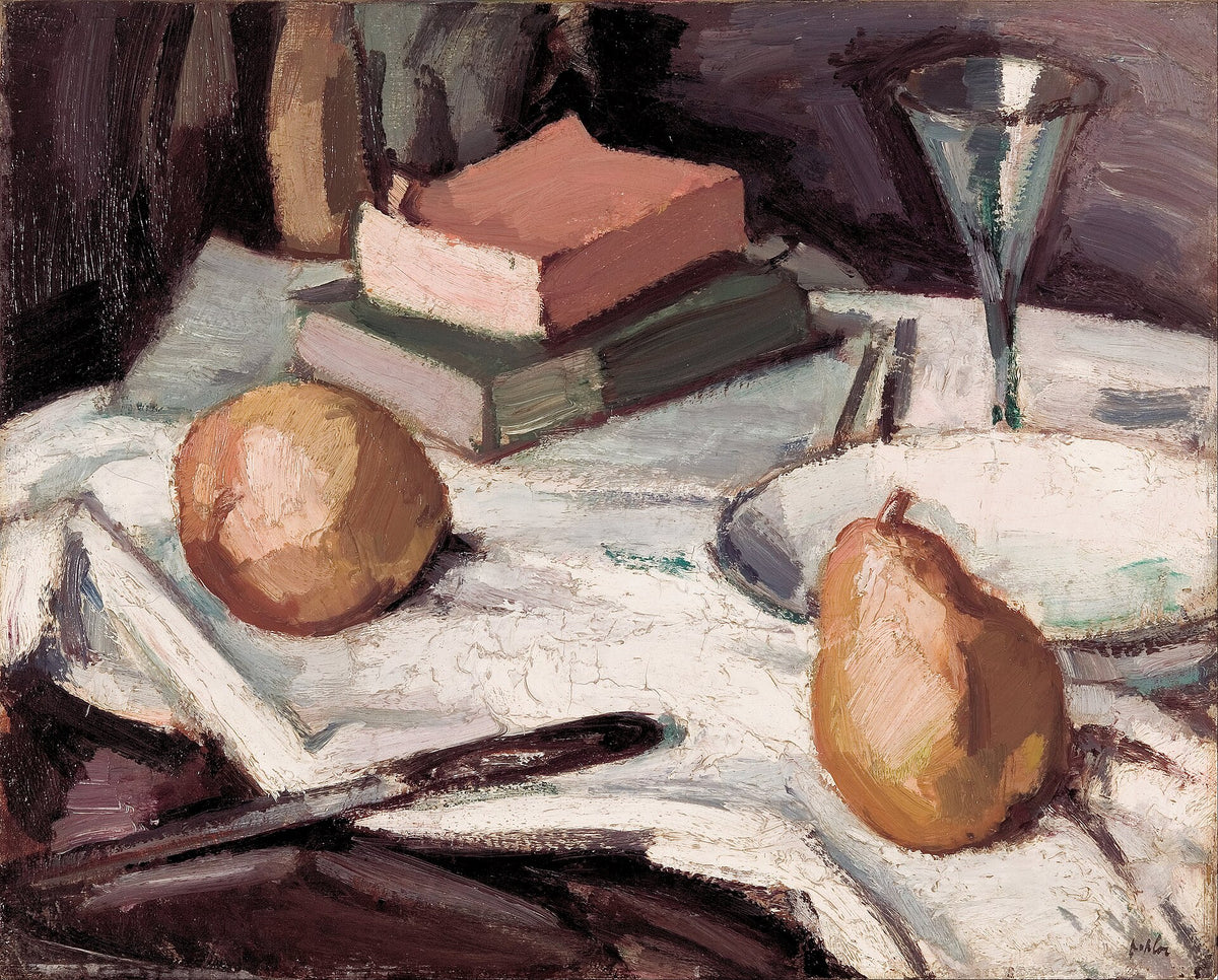 Still Life with Pears and Wineglass by S. J. Peploe
