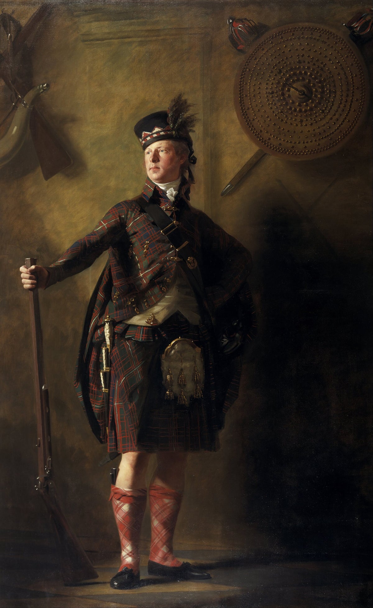Colonel Alastair Ranaldson Macdonell of Glengarry in full Highland dress with pistols and dirk, painted by Henry Raeburn