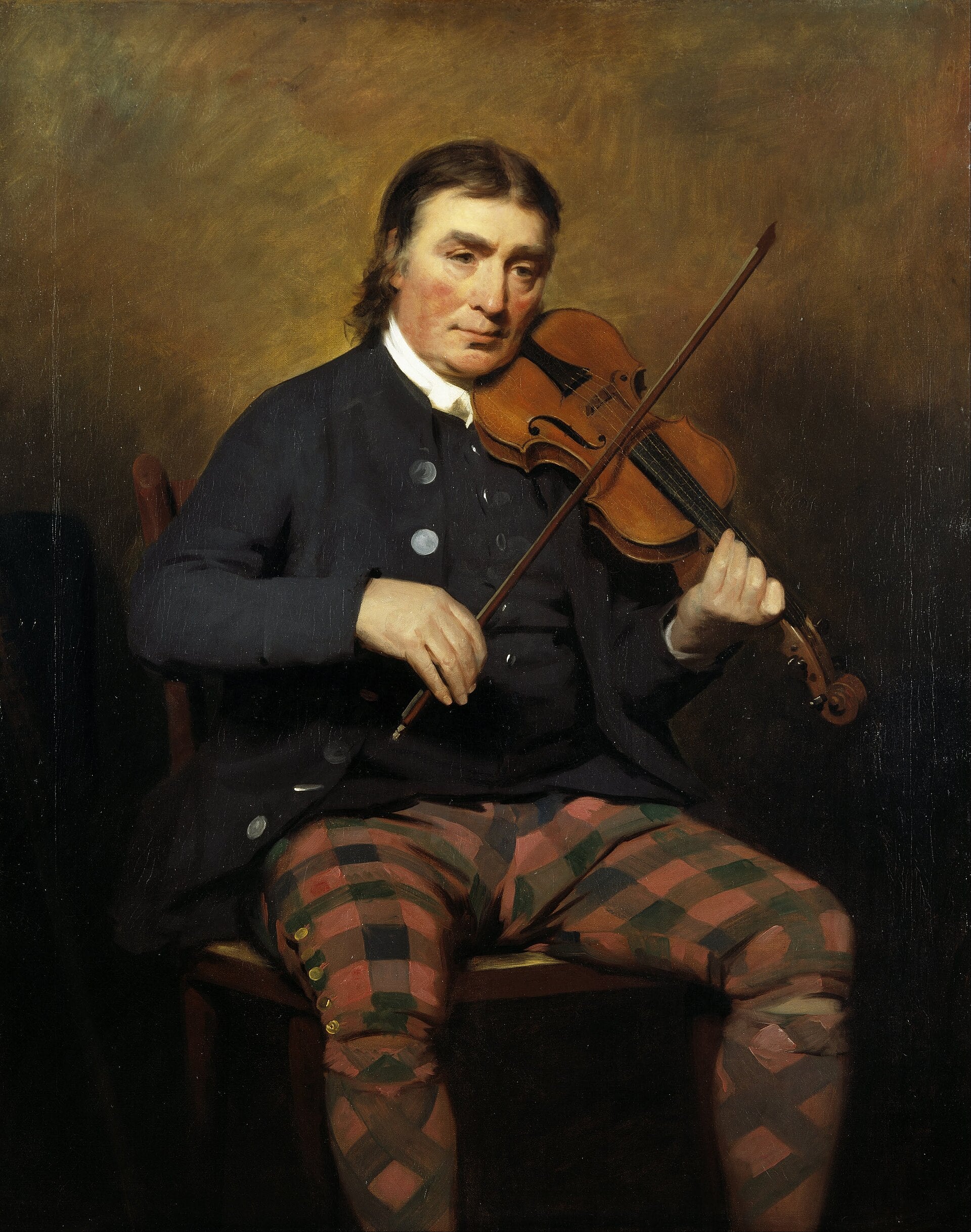 The fiddler Niel Gow with his violin, painted by Henry Raeburn in 1787