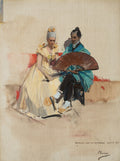 Hokusai and the Butterfly by John Lavery — the painter E. A. Walton with his fiancée Helen Law