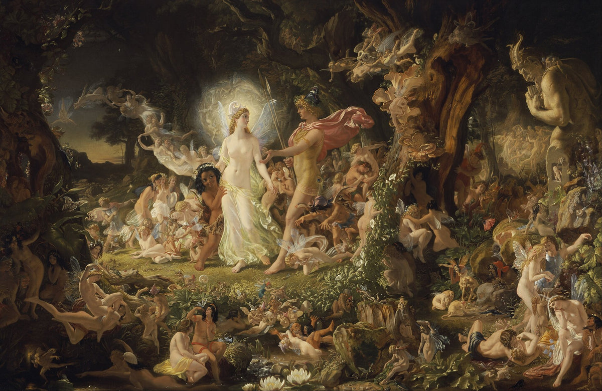 The Quarrel of Oberon and Titania by Joseph Noel Paton, 1849 — a woodland crowded with fairies