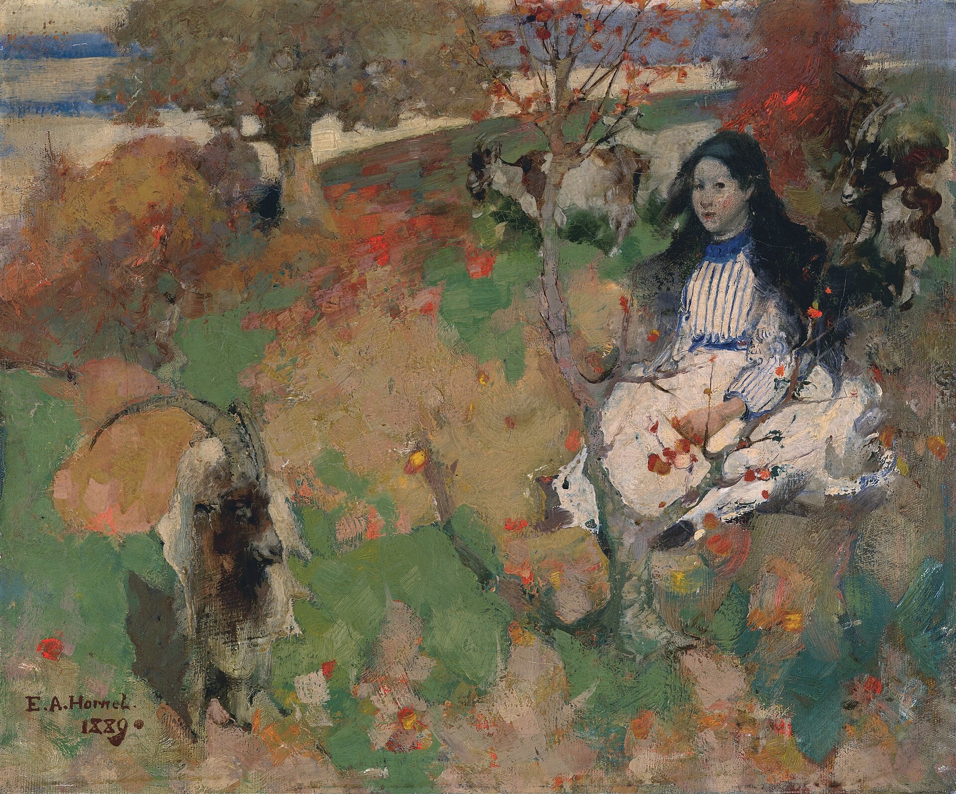 The Goatherd by E. A. Hornel