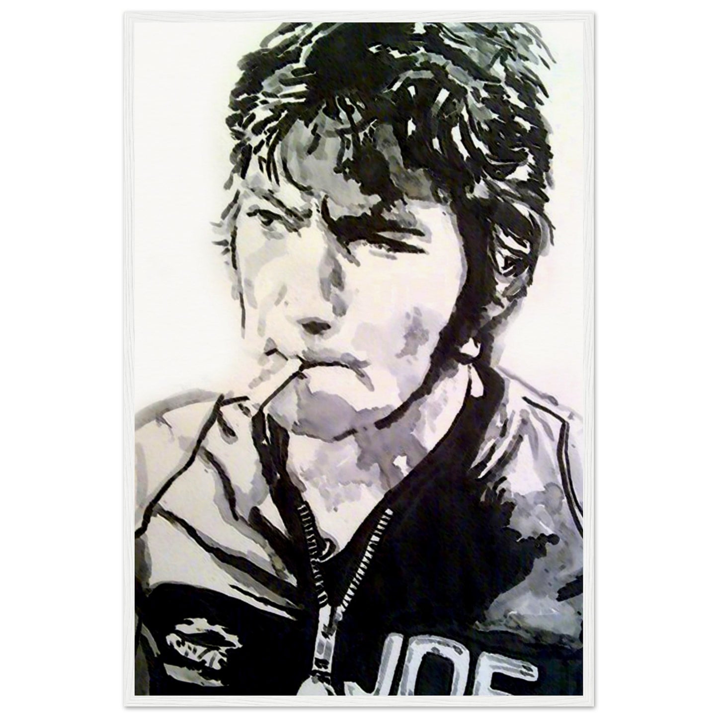 Celebrate the racing legend, Joey Dunlop, the iconic Northern Irish motorcyclist from Ballymoney, with our framed art print by B. Mullan. This captivating piece pays homage to his remarkable career and enduring legacy. Perfect for motorsport enthusiasts, fans of Joey Dunlop, or anyone who admires true determination and skill. Elevate your space with the spirit of a racing legend – order yours today and let Joey's charisma and speed grace your walls! 