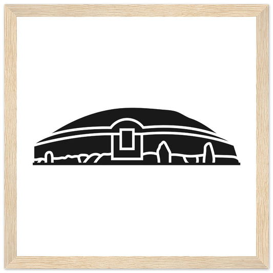 Modern Irish Minimalist Newgrange Illustration Framed Wall Art Print