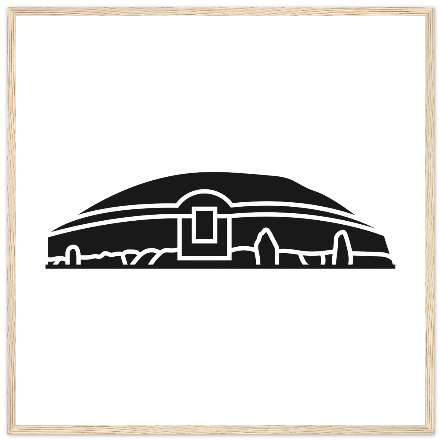 Modern Irish Minimalist Newgrange Illustration Framed Wall Art Print