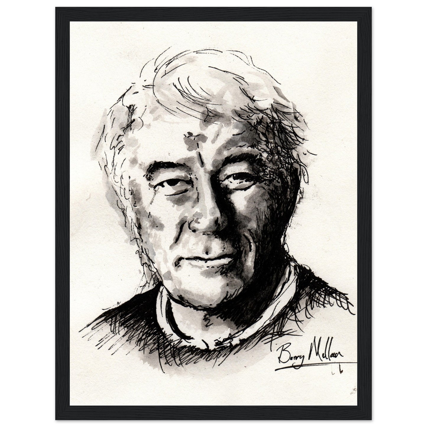 Irish Poet, Seamus Heaney, Black and White Portrait Framed Art Print Poster Direct From the Artist  Buy Irish Art